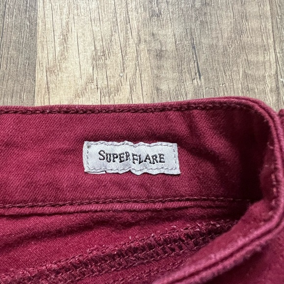 Judy Blue Woman’s Burgundy Sturdy Western Cowgirl Super Flare Jeans Size 27 - Picture 6 of 14